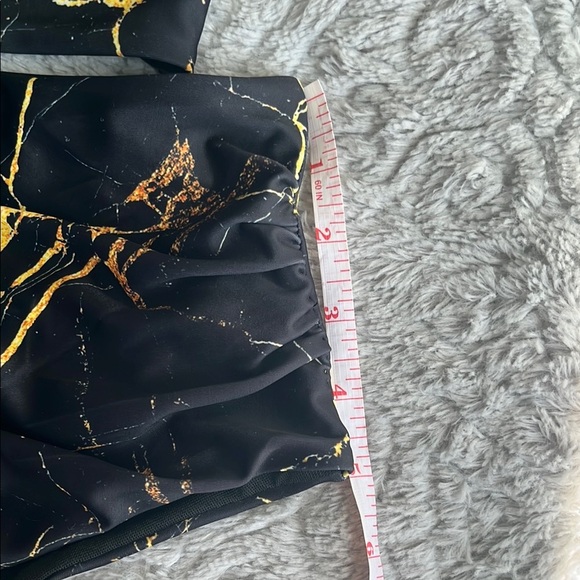 NWOT ZAFUL Black and Gold Marble Print Bikini Set high waist tummy control 6 - Picture 9 of 9